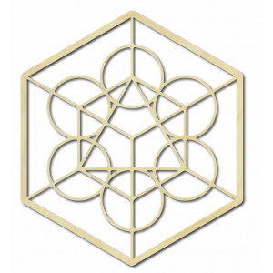 Dřevěný geometrický obraz na zeď žně 2