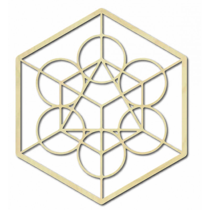 Dřevěný geometrický obraz na zeď žně