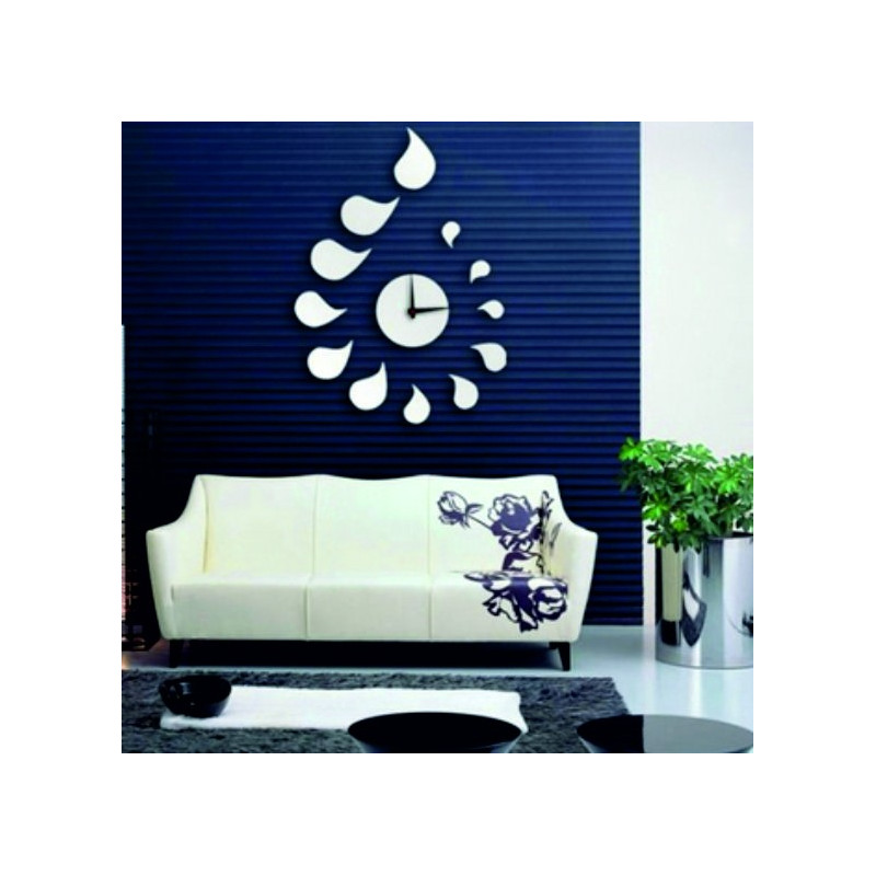 Nalepovací nástěnné hodiny kapka DIY ROZMARIN