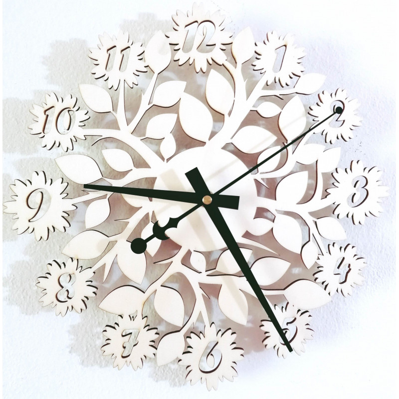 Originální hodiny s čísly, květy - DVANASKRAS