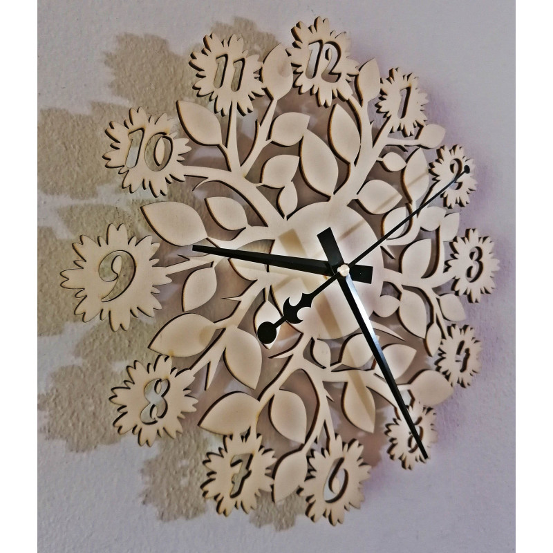 Originální hodiny s čísly, květy - DVANASKRAS