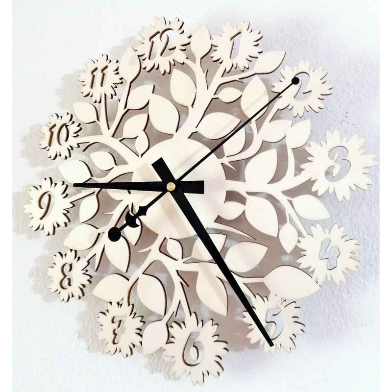 Originální hodiny s čísly, květy - DVANASKRAS