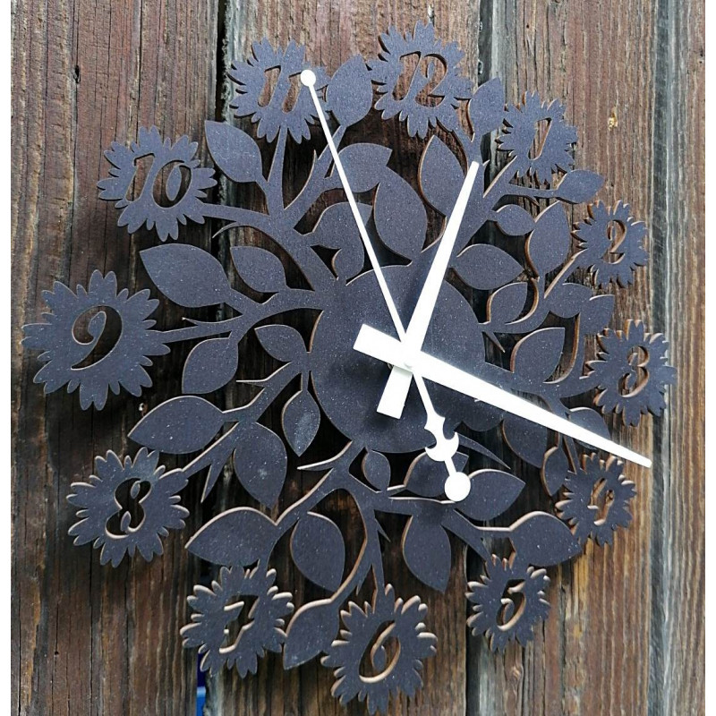 Originální hodiny s čísly, květy - DVANASKRAS