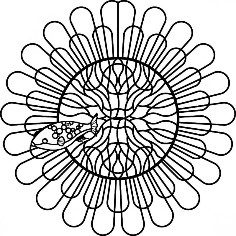 Květinový obraz Hravost a krása s rybou - PEACE