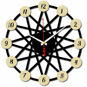 Sentop - Hodiny na zeď z překližky - barva přední části... 2