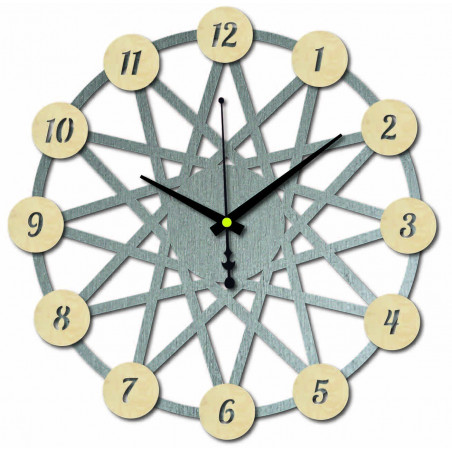 Sentop - Hodiny na zeď z překližky - barva přední části čísel Topol originál, zadní část barva dle výběru PR0344 i černé