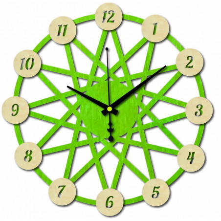 Sentop - Hodiny na zeď z překližky - barva přední části čísel Topol originál, zadní část barva dle výběru PR0344 i černé