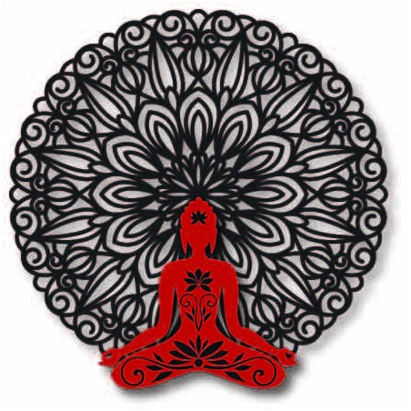3D nástěnná dekorace Buddha v mandale 50, 70, 90 cm