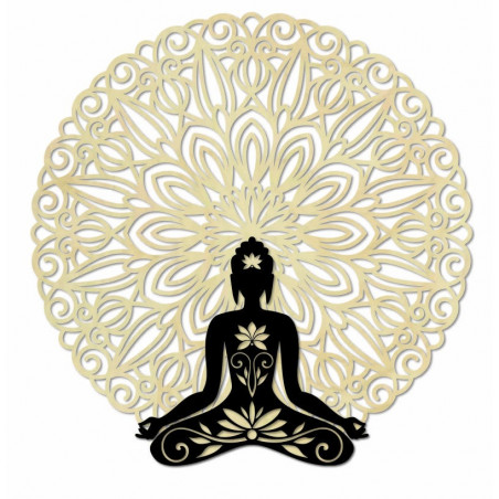 3D nástěnná dekorace Buddha v mandale 50, 70, 90 cm