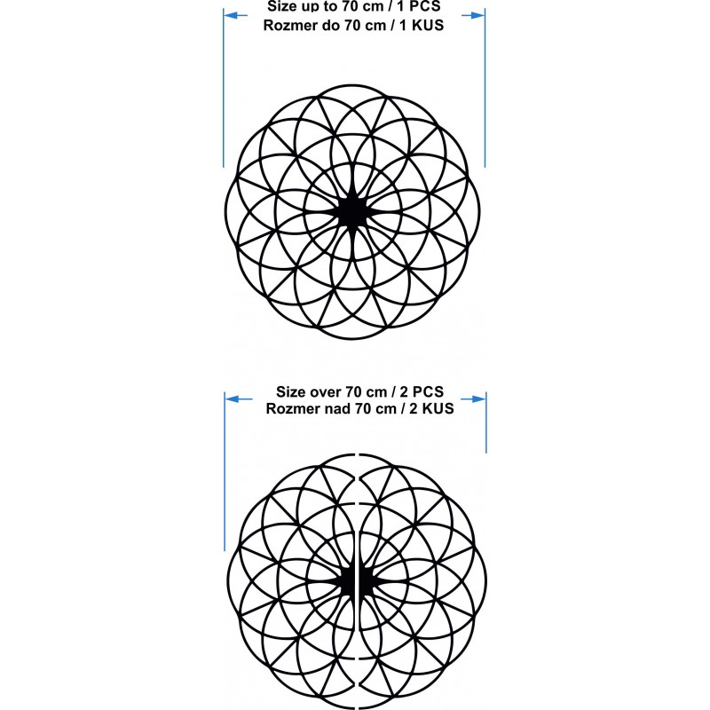 Kouzelná dřevěná mandala na zeď - Kruhy I...