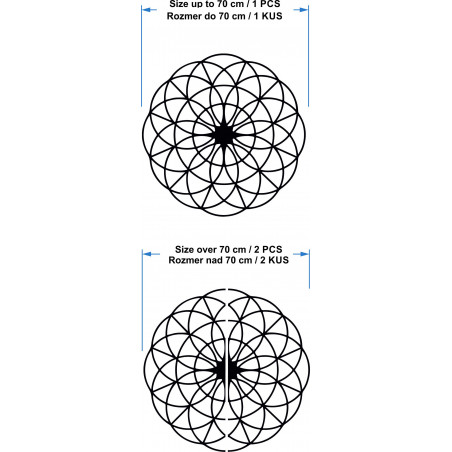 Kouzelná dřevěná mandala na zeď - Kruhy I průměr FI 50, 60, 70, 80, 90, cm
