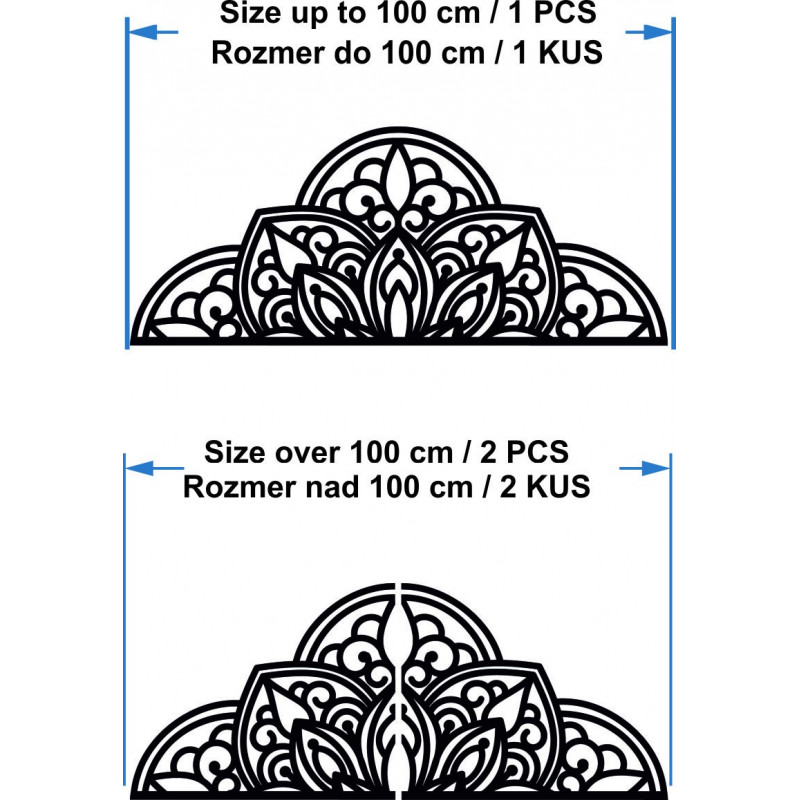 Dřevěný obraz na zeď poloviční mandala - BOHEMIA