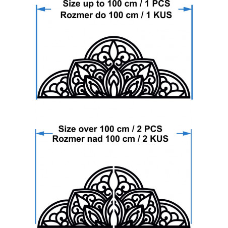 Dřevěný nástěnný obraz poloviční mandala - BOHEMIA