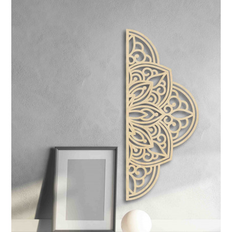 Dřevěný obraz na zeď poloviční mandala - BOHEMIA