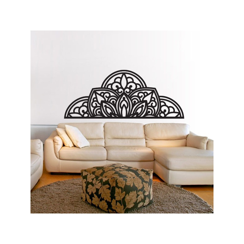 Dřevěný obraz na zeď poloviční mandala - BOHEMIA