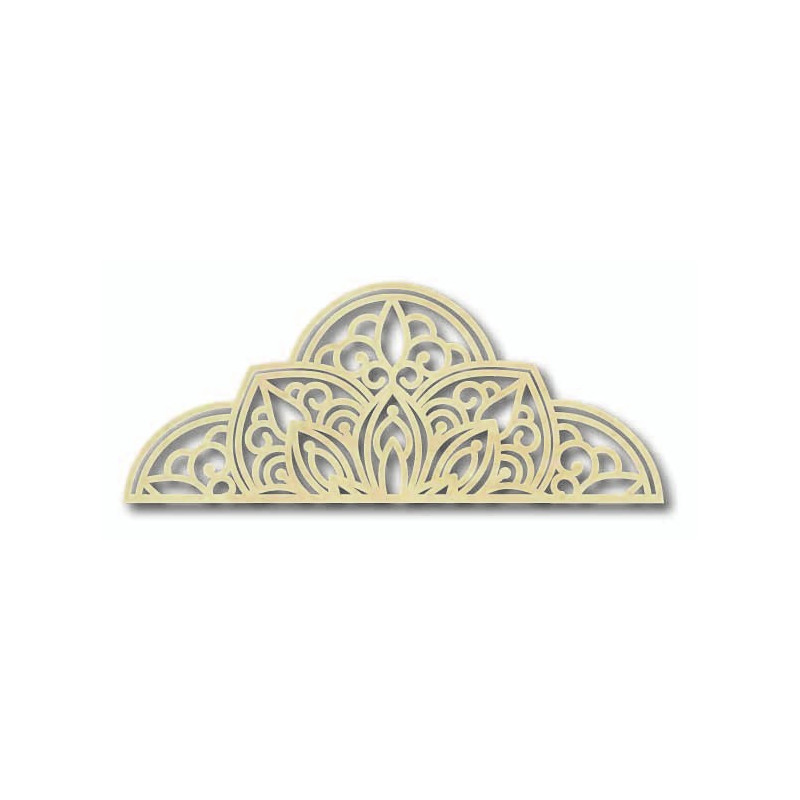 Dřevěný obraz na zeď poloviční mandala - BOHEMIA