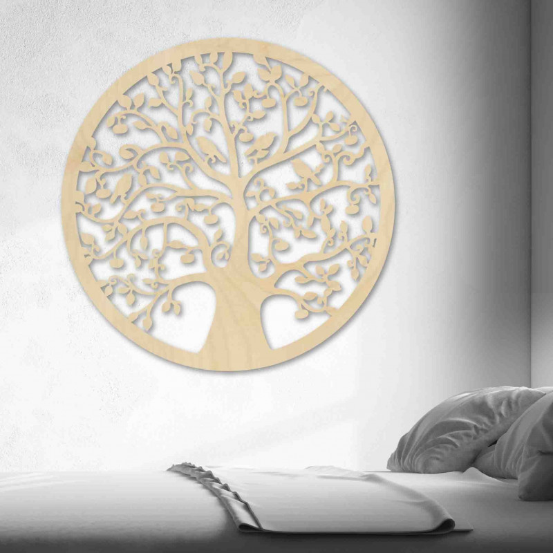 Dřevěný obraz stromu a ptáků - HOJNISŤ