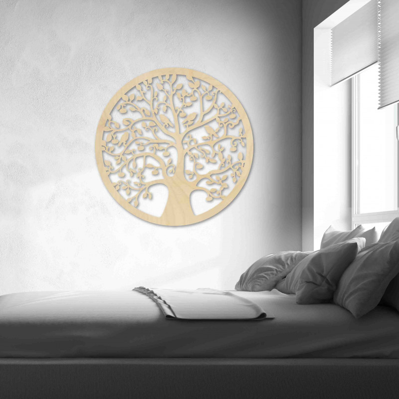 Dřevěný obraz stromu a ptáků - HOJNISŤ