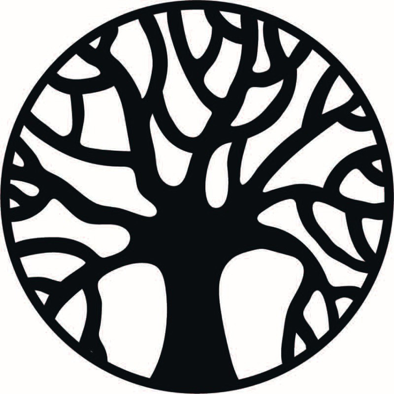 Dřevěný nástěnný obraz větví v kruhu - POCCITT