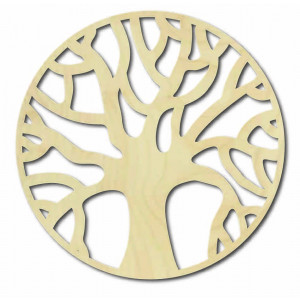 Dřevěný nástěnný obraz větví v kruhu - POCCITT 2