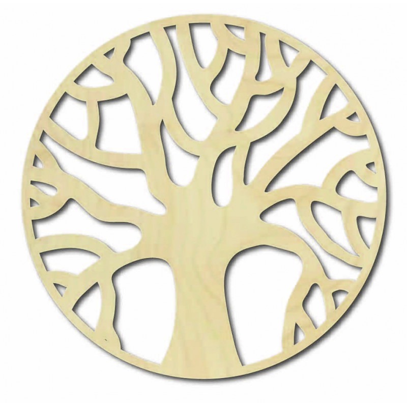 Dřevěný nástěnný obraz větví v kruhu - POCCITT