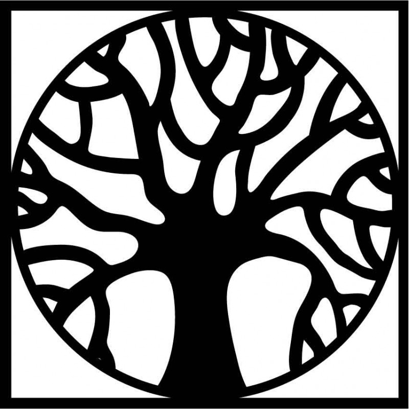 Dřevěný nástěnný obraz stromu v kruhu - POCCITT