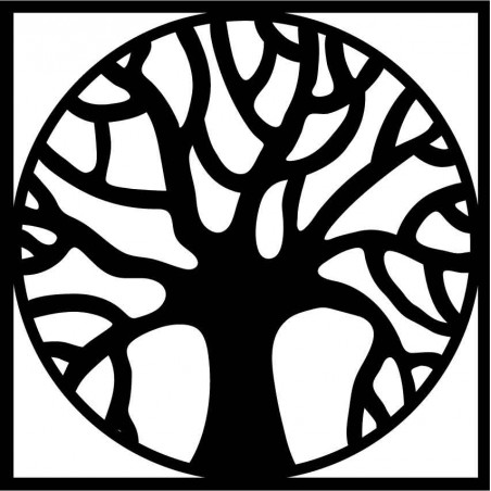 Dřevěný nástěnný obraz stromu v kruhu - POCCITT