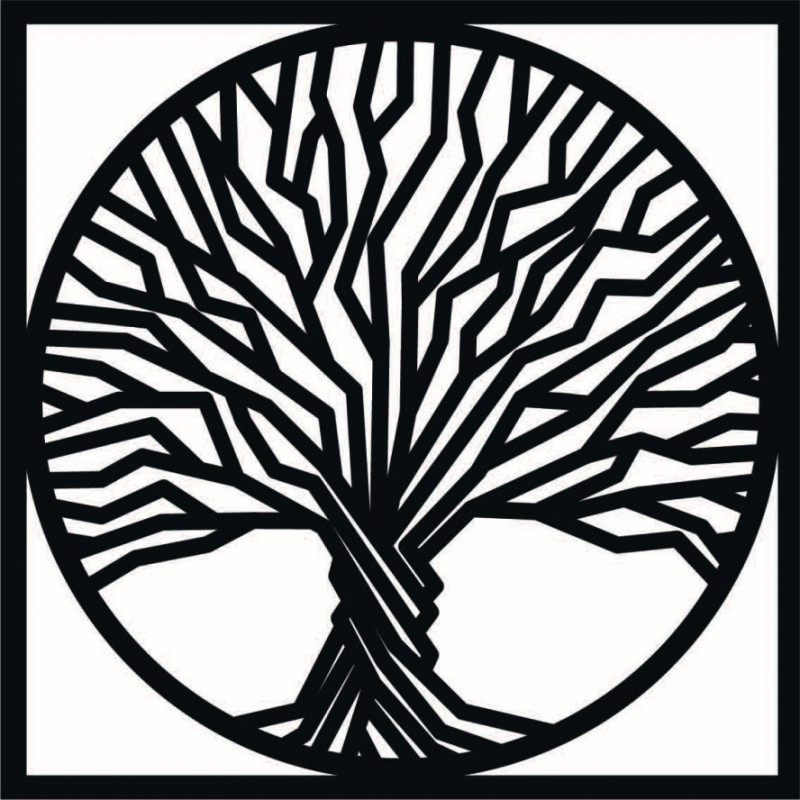 Dřevěný obraz na zeď strom v rámu