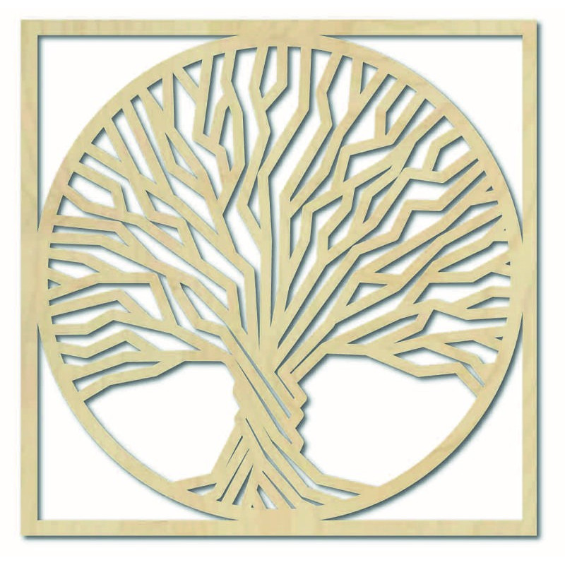 Dřevěný obraz na zeď strom v rámu