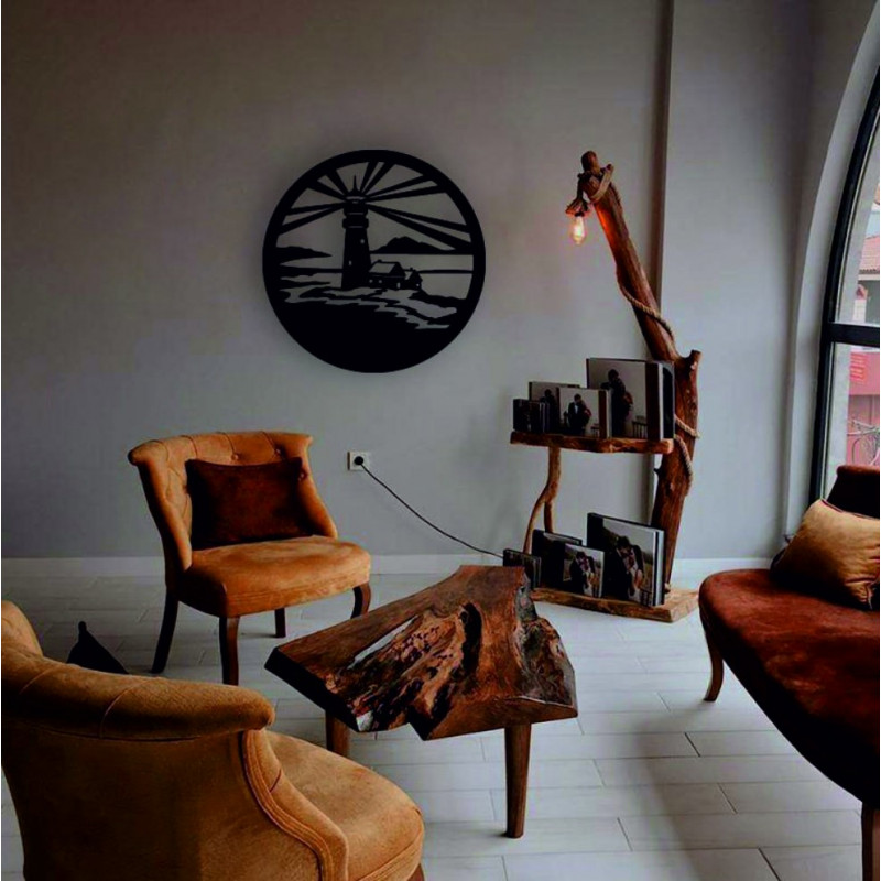 Sentop - Maják moderní obraz na stěnu - dřevěná...