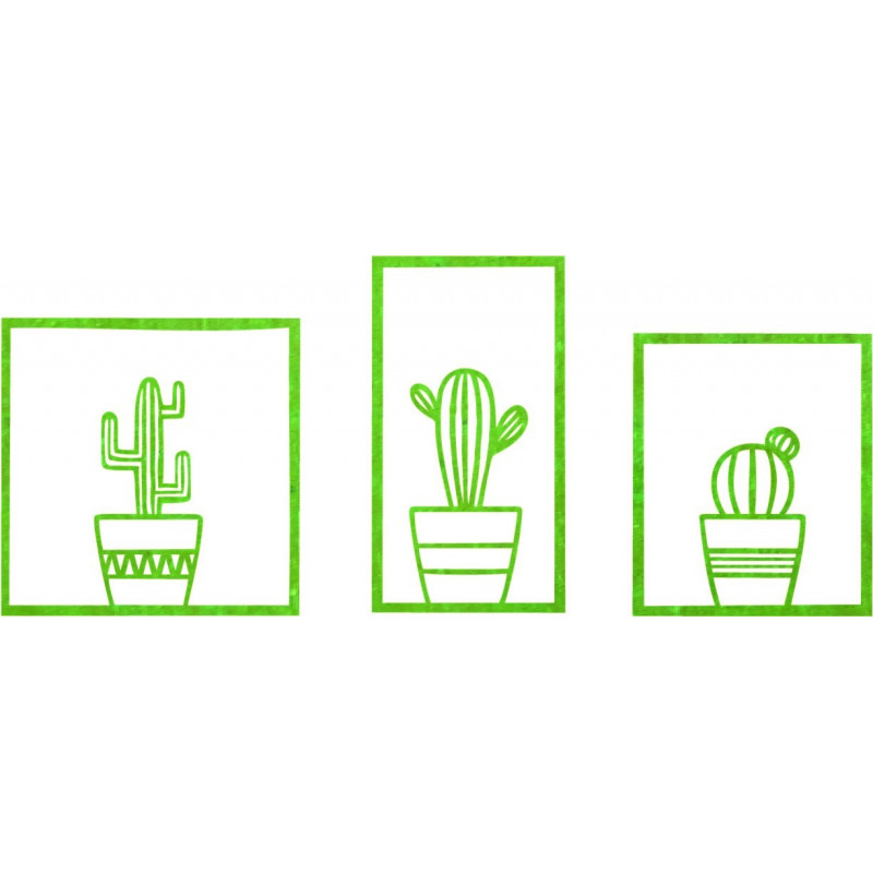 Stylový třídílný obraz na zeď - Kaktusy