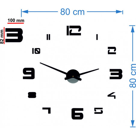 Nalepovací nástěnné zrcadlové hodiny PROFI Clocks 3D