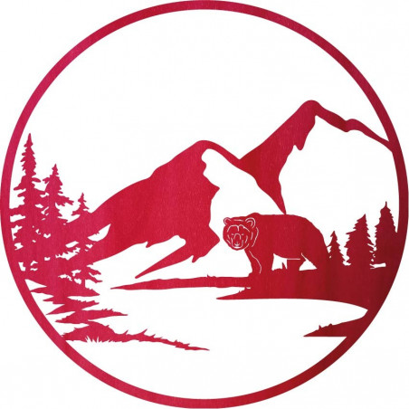 Dřevěný nástěnný obraz siluety medvěda - příroda - VIZZY