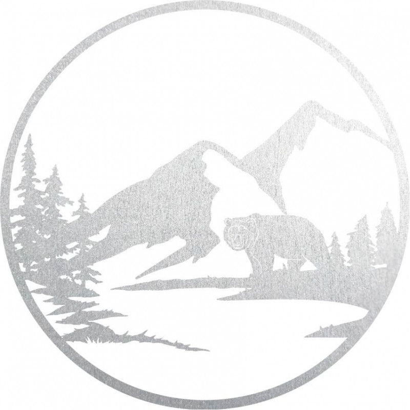 Dřevěný nástěnný obraz siluety medvěda -...