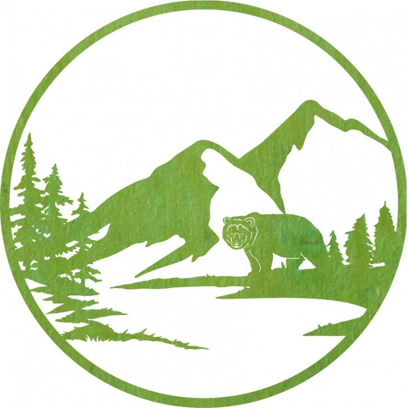 Dřevěný nástěnný obraz siluety medvěda -...