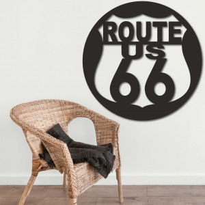 Dřevěný nástěnný obraz U.S. ROUTE 66