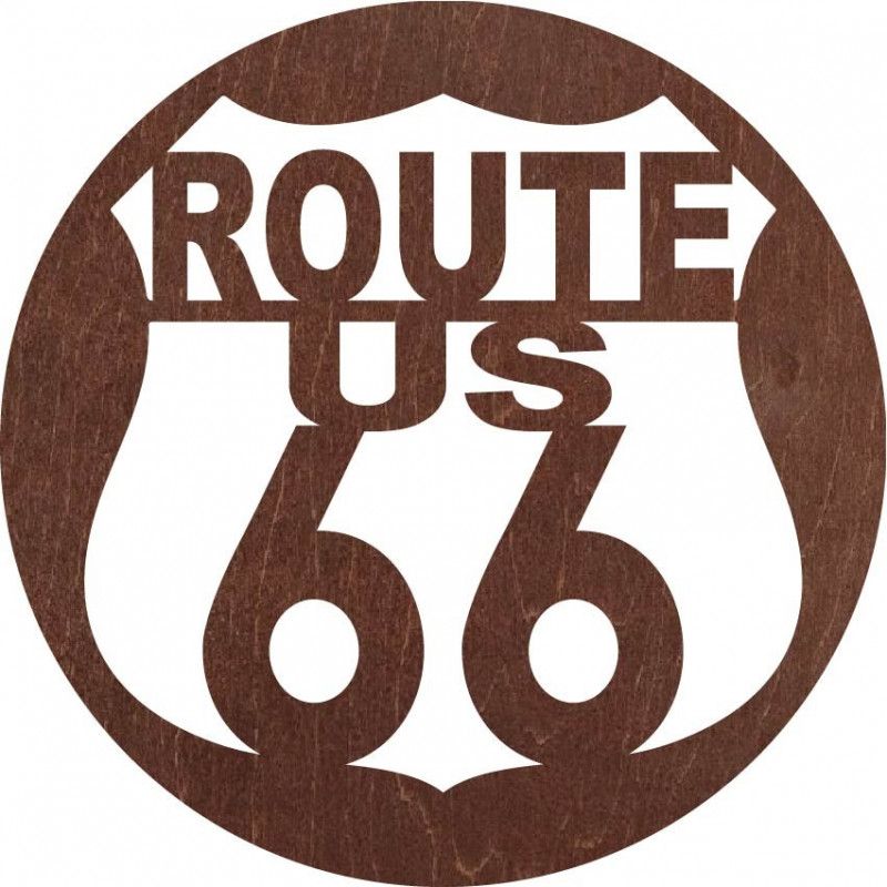 Dřevěný nástěnný obraz U.S. ROUTE 66