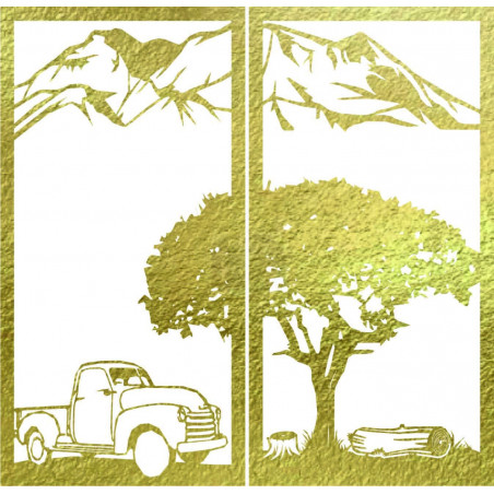 Vyřezávaný dvoudílný obraz na zeď příroda - BULISA