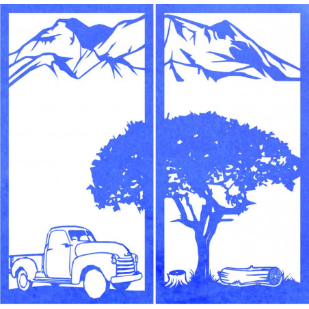 Vyřezávaný dvoudílný obraz na zeď příroda - BULISA