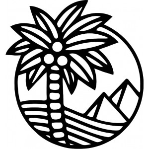 Dřevěný nástěnný obraz palmy na pláži - MALLAWI 2