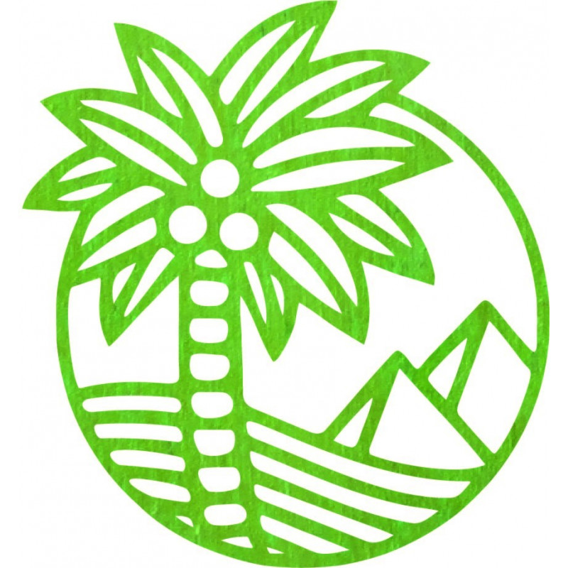 Dřevěný nástěnný obraz palmy na pláži - MALLAWI