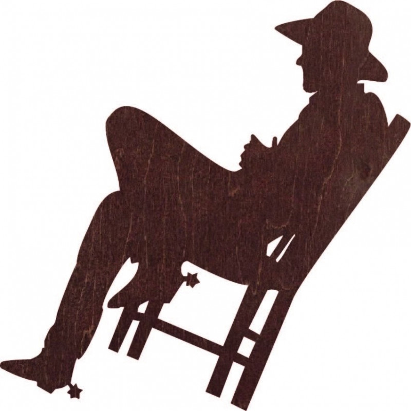 Elegantní dřevěný obraz na stěnu - KOVBOJ | SENTOP