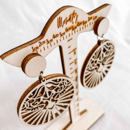 Dřevěné přírodní visící náušnice LILIEN - MONATY | SENTOP N004