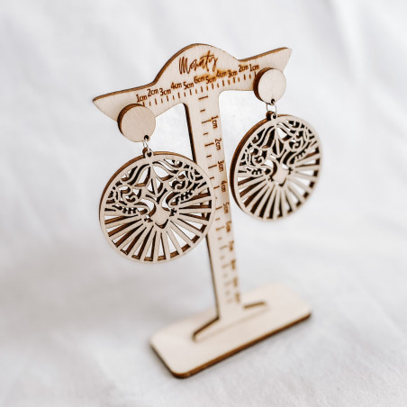 Dřevěné přírodní visící náušnice LILIEN - MONATY | SENTOP N004