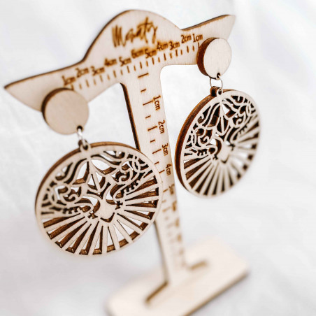 Dřevěné přírodní visící náušnice LILIEN - MONATY | SENTOP N004