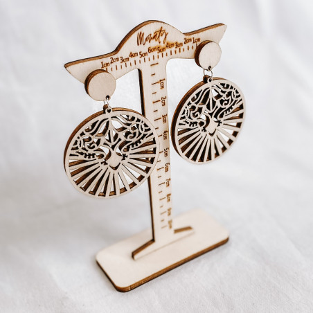 Dřevěné přírodní visící náušnice LILIEN - MONATY | SENTOP N004