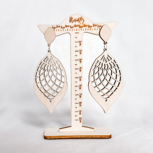 Dřevěné přírodní visící náušnice MELLIFLUOUS | SENTOP N007 2