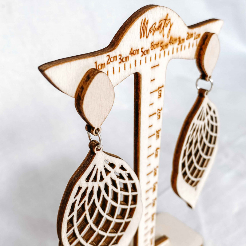 Dřevěné přírodní visící náušnice MELLIFLUOUS |...