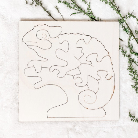 Dřevěná montessori vkládačka pro děti - CHAMELEÓN | SENTOP H014