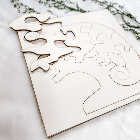 Dřevěná montessori vkládačka pro děti - CHAMELEÓN | SENTOP H014